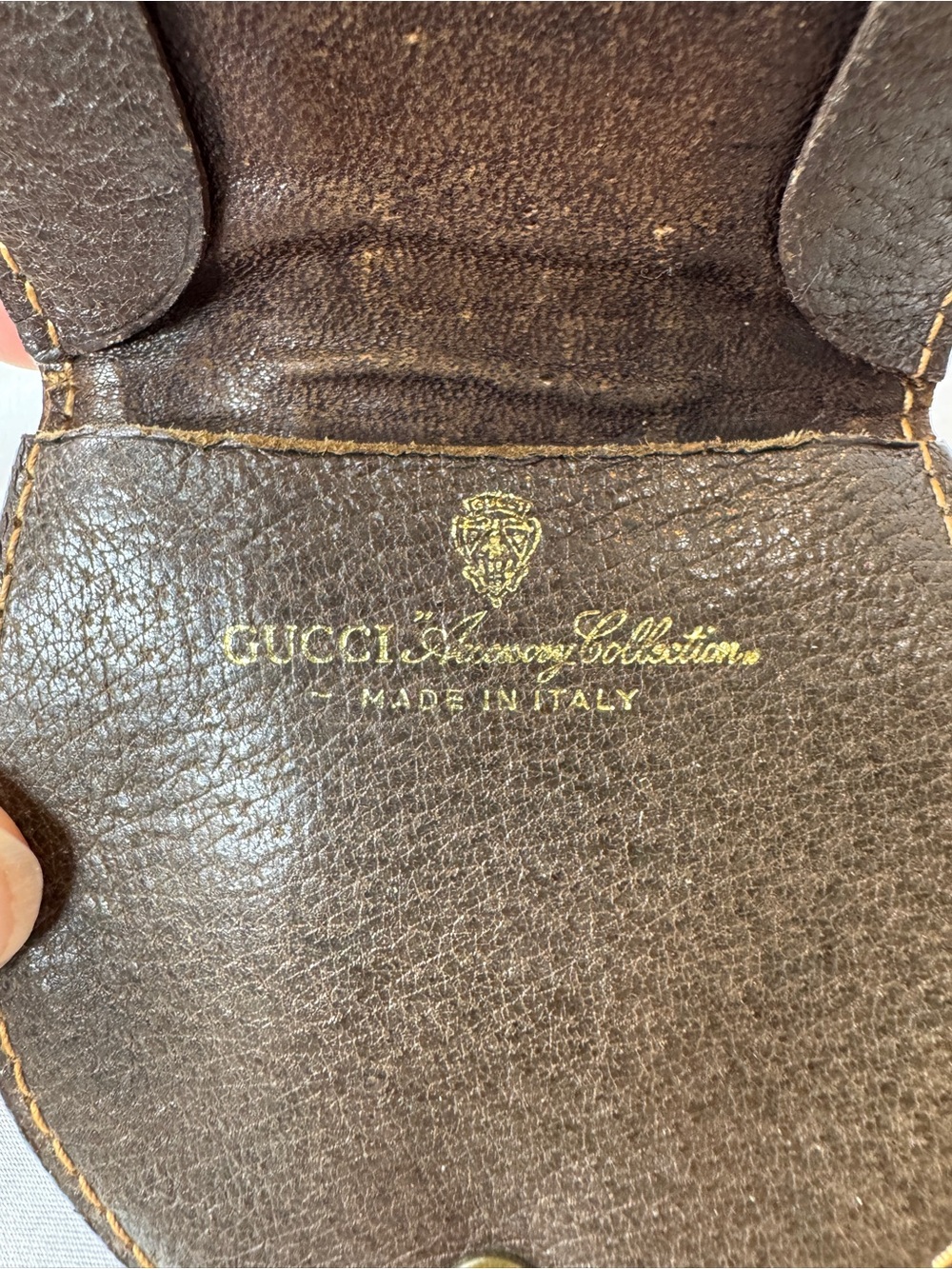 Gucci Vintage Brown Canvas & Leather Sherry Line GG Supreme Horseshoe Coin Case - Picture 13 of 15